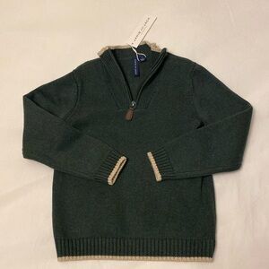 NWT Janie and Jack The Half-Zip Sweater in Pine Tree Size 5
